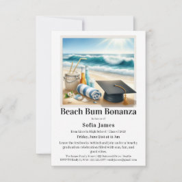 Beach Graduation Party Invitation Inbjudningar