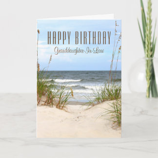 Beach Granddotter-in-Law Birthday Kort