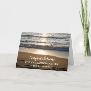 Beach Granddotters Bröllopsdag Grattiss Kort