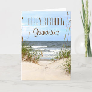 Beach Grandniece Birthday Card Kort