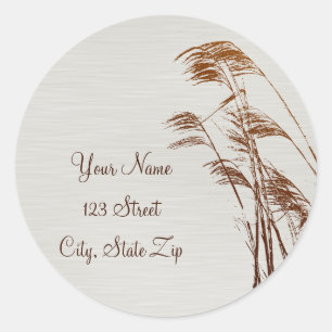 Beach Grass Adress Sticker Runt Klistermärke