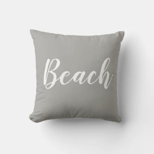 Beach Grått White Dekorativ kudde