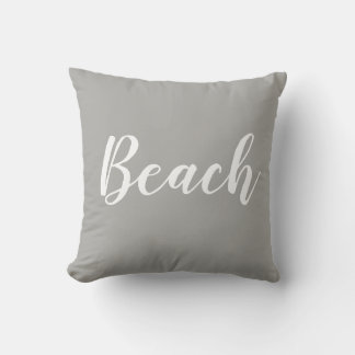 Beach Grått White Dekorativ kudde