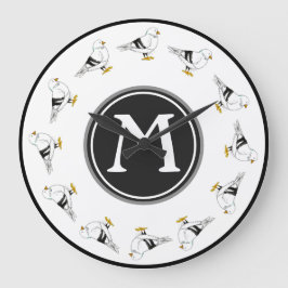 Beach Gull Fiskmås New York Pigeon Bird Initial Stor Klocka