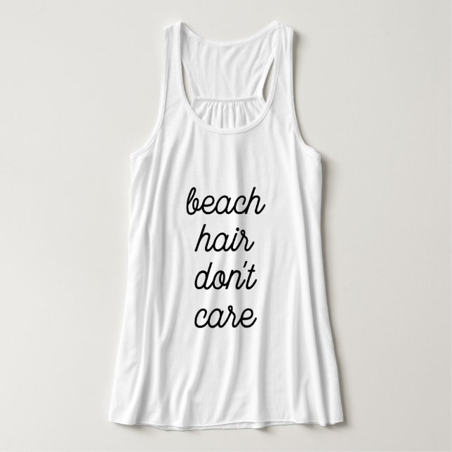Beach Hair bryr sig inte Linne Med Racerback (Design framsida)