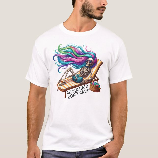 Beach Hair bryr sig inte - Skeleton T Shirt (Framsida)