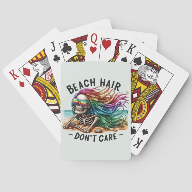 Beach Hair Don't Care - Skeleton (2) Casinokort (Baksidan)