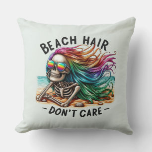 Beach Hair Don't Care - Skeleton (2) Kudde