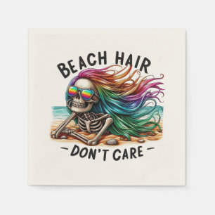 Beach Hair Don't Care - Skeleton (2) Pappersservett
