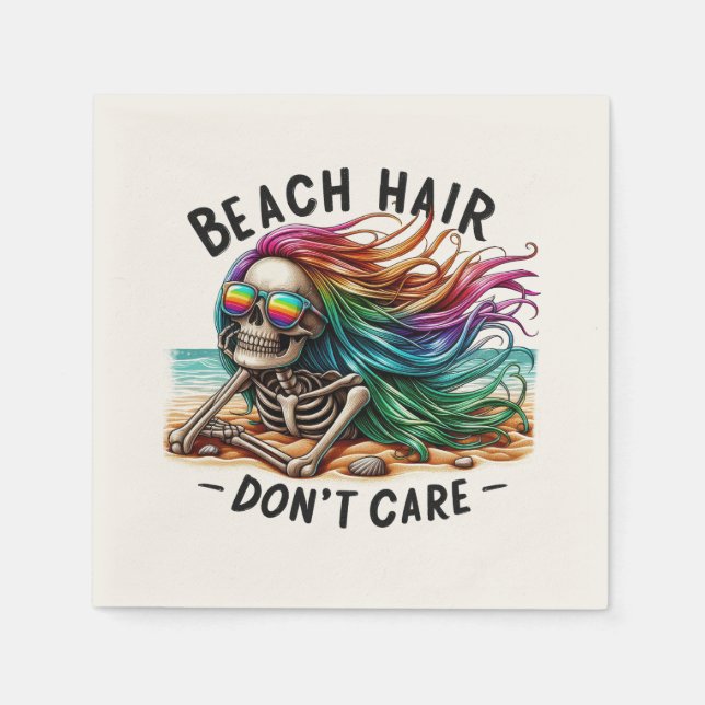 Beach Hair Don't Care - Skeleton (2) Pappersservett (Framsidan)