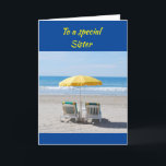 BEACH HÄLSNING TILL MIN *SPECIELL SISTER * BIRTHDA KORT<br><div class="desc">TACK FÖR ATT VI STOPPADE MED 1 AV MINA ÅTTA LAGER</div>