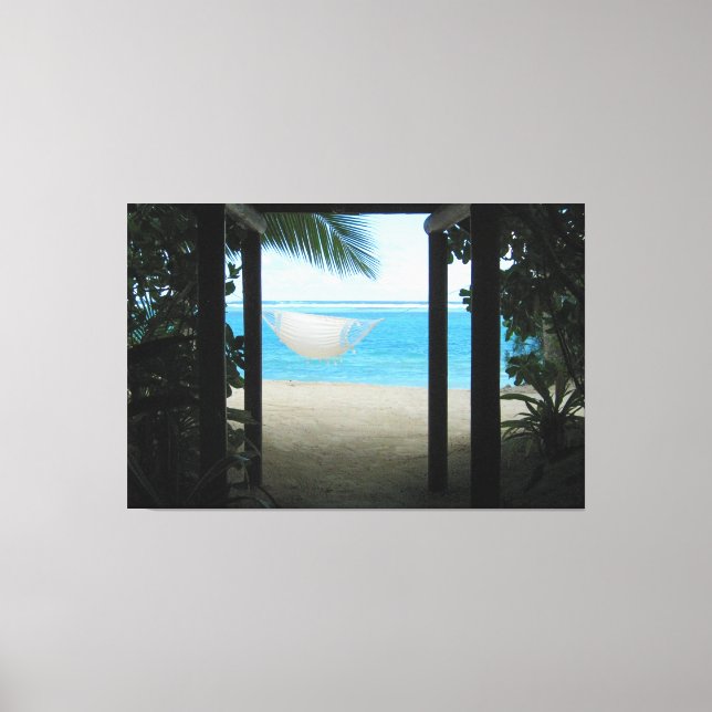 BEACH HAMMOCK 40 x 60 Canvastryck (Framsida)