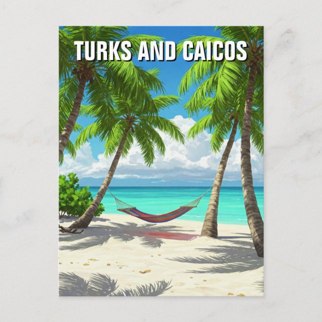 Beach Hammock Turks och Caicos Travel Vykort (Framsida)