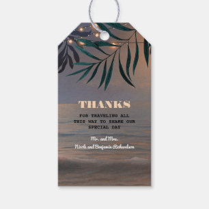 Beach Handflatan Sunset and String Ljus Tropical Presentetikett