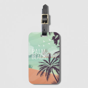 Beach Handflatan Träd i Soft Färg Bagagebricka