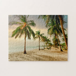 Beach Handflatan Träd Jigszle Puzzle Pussel