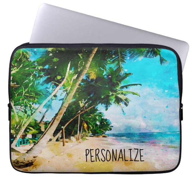 Beach Handflatan Träd Laptop sleeve (Framsidan)