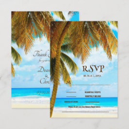 Beach Handflatan Träd Ocean Destinations Wedding OSA Kort