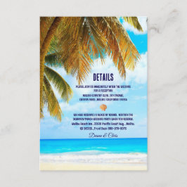 Beach Handflatan Träd Ocean Destinations Wedding Tilläggskort
