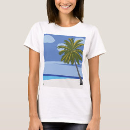Beach Handflatan Träd sommaruppehållsinsats för T Shirt