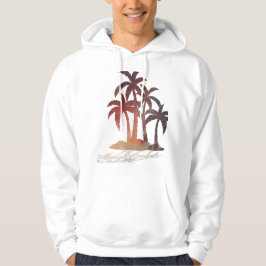 Beach Handflatan Träd Sunset Hoodie