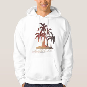 Beach Handflatan Träd Sunset Hoodie