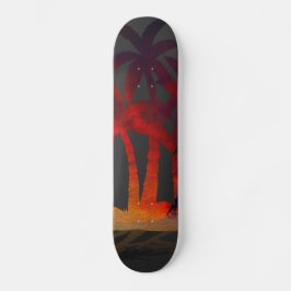 Beach Handflatan Träd Sunset Mini Skateboard Bräda 18,5 Cm