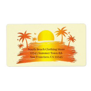 Beach Handflatan Träd Sunset Tropical Personal Bus Fraktsedel