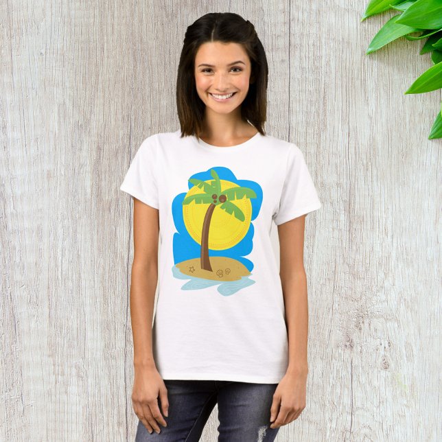 Beach handflatan Träd T Shirt (Skapare uppladdad)