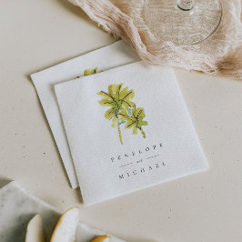 Beach Handflatan Träd Tropical Bröllop Napkins Pappersservett