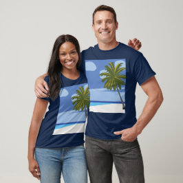 Beach Handflatan Träd Vacation Vacation Vackaste B T Shirt