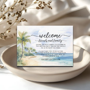 Beach Handflatan Träd Välkommen Gift Bag Basket-pl Tilläggskort