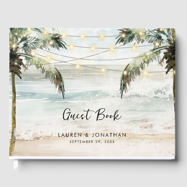 Beach handflatan tropiska sommargästen bröllop bok (Framsida)