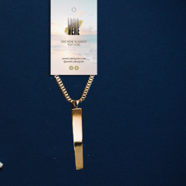 Beach Hanging Visning Pris Märkre med QR och Logot Visitkort