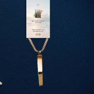 Beach Hanging Visning Pris Märkre med QR och Logot Visitkort