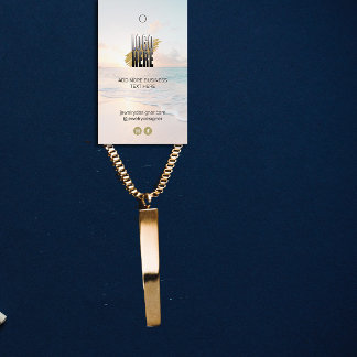 Beach Hanging Visning Pris Märkre med QR och Logot Visitkort