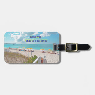 "BEACH, HÄR KOM!" /Beach Scene Bagagebricka