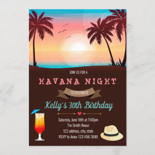 Beach havana-partiinbjudan inbjudningar