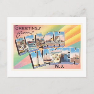 Beach Haven New jersey NJ Vintage resor vykort - B