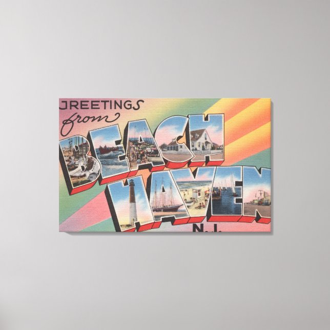 Beach Haven, New jersey - Stora Brev Scenes Canvastryck (Framsida)