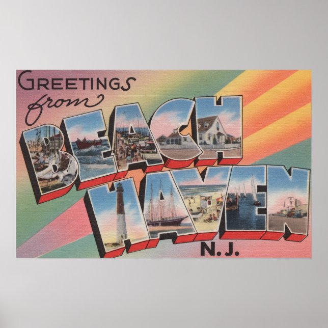 Beach Haven, New jersey - Stora Brev Scenes Poster (Framsidan)