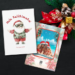 Beach Hawaii Mele Kalikimaka julfoto Julkort<br><div class="desc">Roligt Hawaii Beach jul Photo Helgdag Card med texten "Mele Kalikimaka"</div>