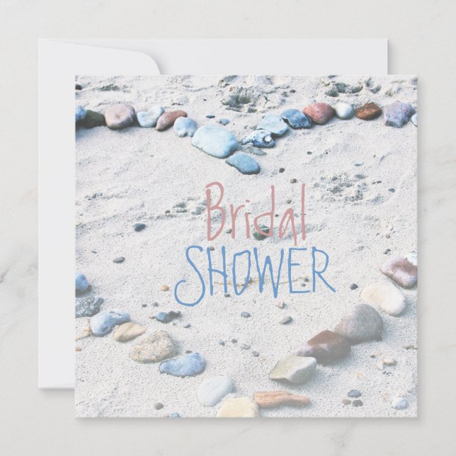 Beach Heart Bröllop Möhippa Inbjudningar (Framsida)