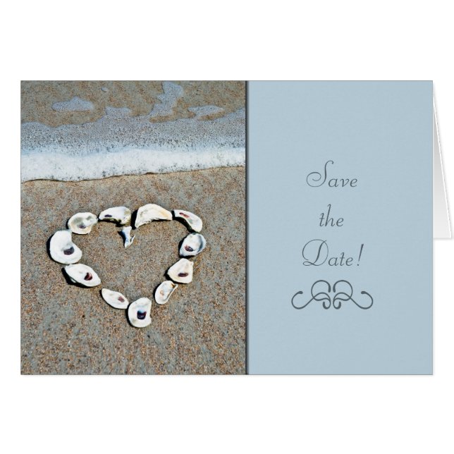 Beach Heart Hälsningskort (Framsidan Horizontal)