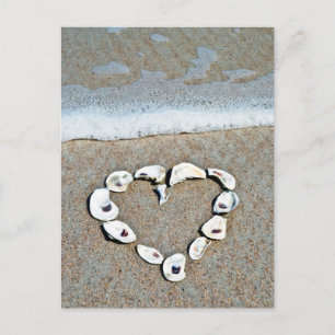 Beach Heart i Seashells Vykort