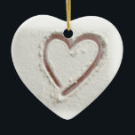 Beach Heart of Sand Bröllop Julgransprydnad Keramik<br><div class="desc">Sand- och stranddesign</div>