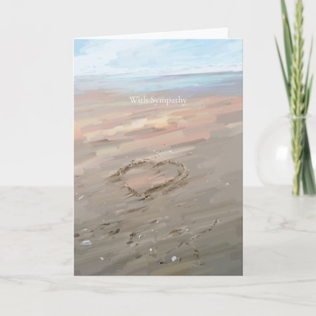 Beach Heart Sympathy Card Kort (Framsida)