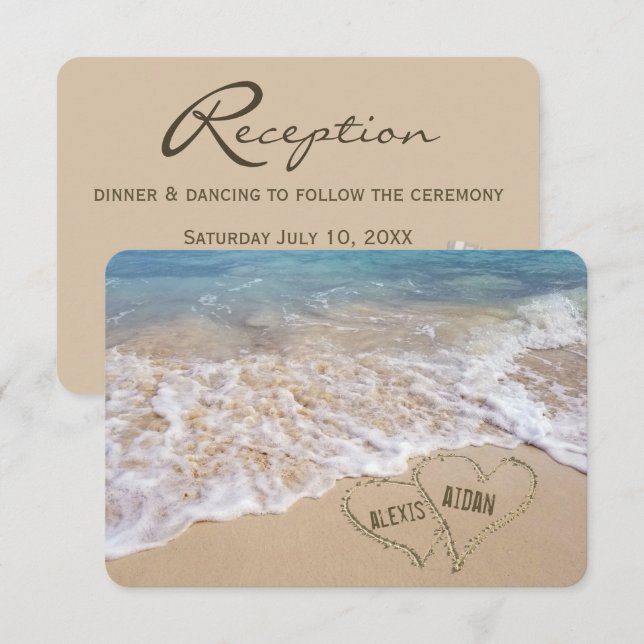 Beach Hearts Inbjudan (Fram/baksida)