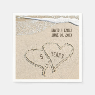Beach Hearts Napkins Pappersservett