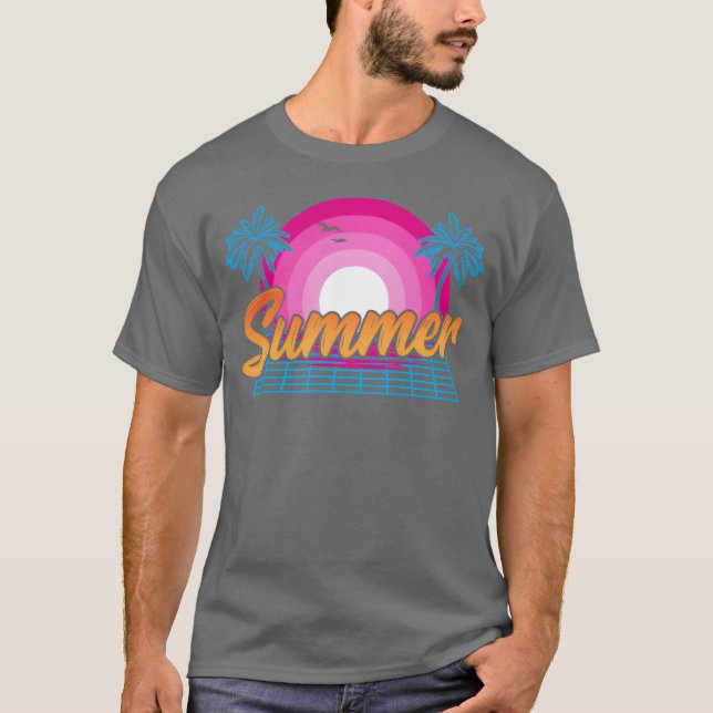 Beach Heatwave Varmt Väder 80s90s Sommar Sol vint T Shirt (Framsida)